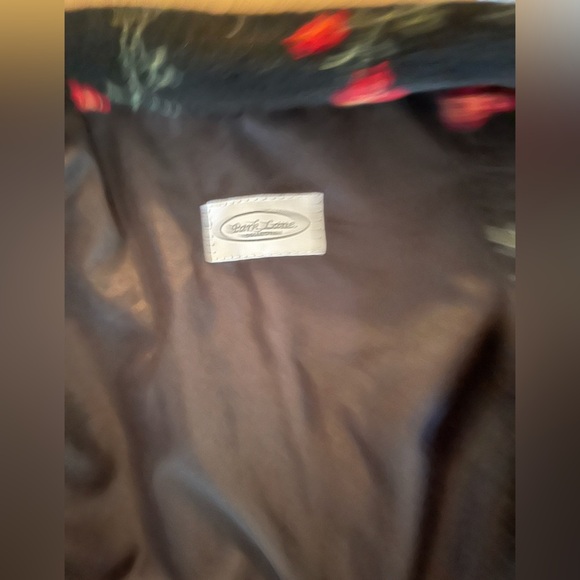 Park Lane Black Teddy Jacket with Red Floral Design Vintage sweater cozy farm - Picture 4 of 5